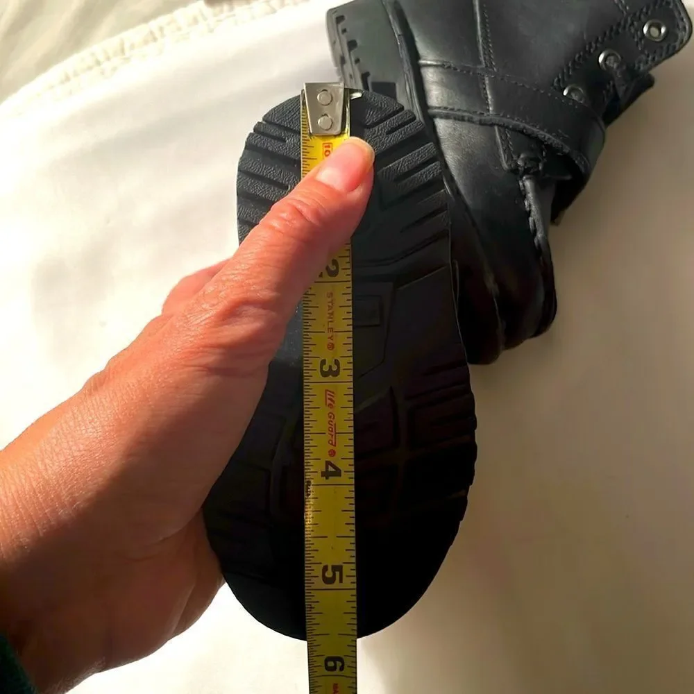 POLO BY RALPH LAUREN black leather ranger boots.   New